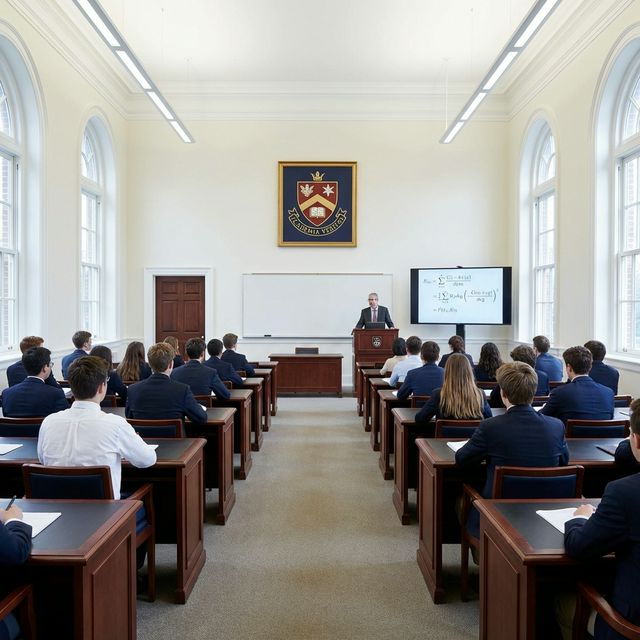 Students inside formal classroom